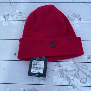 True Religion Knit Beanie in Bright Red
